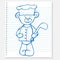 Sketch bear cook on a notebook