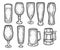 Sketch of beer mug or jug, cup or goblet, tankard