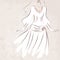 Sketch bride in wedding dress on grungy background