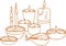 Sketch of Burning Candle and Using Handmade DIya during Diwali Festival Celebration Editable Outline Illustration