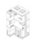 Sketch of business building isometric with offices and interior furniture. Modern 3d urban office. Glass architecture