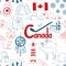 Sketch Canada seamless pattern