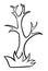 Sketch, Cartoon beautiful tree trunk without crown and leaves, empty trunk, autumn or winter tree trunk, cartoon