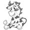 sketch cartoon scene with funny looking cow calf illustration for children