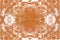 Sketch for ceramic tiles. Orange symmetric pattern on a white background. Seamless