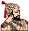 Sketch of Chatrapati Shivaji Maharaj Indian Ruler and a member of the Bhonsle Maratha clan outline, silhouette editable