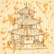 Sketch Chinese temple, vector background eps 10