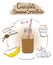 Sketch Chocolate Banana smoothie recipe.