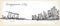 Sketch city scape of Singapore skyline with Marina bay and build