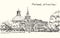 Sketch Cityscape of Poland, Wroclaw city ,free hand draw illustration vector