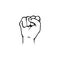 Sketch clenched fist raised up icon vector