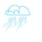 Sketch. A cloud with heavy rain indicating weather conditions.