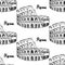 Sketch Coliseum, vintage seamless pattern