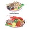 Sketch Colorful Seafood Menu Concept
