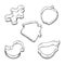 Sketch cookie cutter in various style isolated on white background