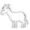 Sketch of a cute donkey, coloring book, isolated object on white background, cartoon illustration, vector illustration