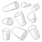 Sketch Cylinders. Penciling Outline Perspective Geometry Drawing