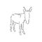 Sketch Donkey. Single Vector Hand Drawn Illustration. donkey, vector sketch illustration