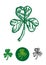 Sketch doodle artwork of the Shamrock leaf used as a symbol in St Patricks Day. Editable Clip Art.