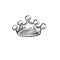 Sketch doodle drawing icon of cartoon crown