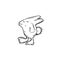 Sketch doodle drawing icon of funny stupid hare