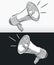 Sketch doodle megaphone horn loudspeaker outline