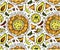 Sketch drawing pattern of colorful avocado slices, guacamole, nachos, corn chips, chili pepper. Mexican food wallpaper