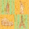 Sketch Eifel tower, Coliseum, Big Ben and Statue of Liberty, vector set