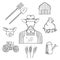 Sketch of farmer profession for agriculture design