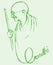 Sketch of Father of India or Father of the Nation Mahatma Gandhiji Outline Editable Illustration