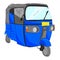 Sketch flat color of blue bajaj, one of economic public transportation in india and indonesia