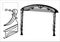 SKETCH of forged metal elements with antique ornaments. Artistic forging forged stair railing visor