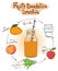 Sketch Fruity Dandelion smoothie recipe.
