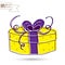 Sketch gift box with bow