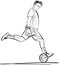 Sketch of goalkeeper trying stop a shoot