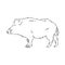 Sketch grunge wild boar in the profile.Stock vector illustration., wild boar vector sketch illustration