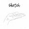 Sketch hand begging hands. Vector line illustration