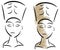 Sketch of the head of Nefertiti isolated