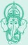 Sketch of Hindu God Lord Ganesha Closeup Face Outline Editable Vector Illustration