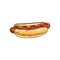 Sketch of hot dog with frankfurter sausage