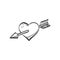 Sketch icon - Arrow heart