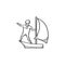 Sketch icon - Businessman sailing