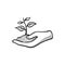 Sketch icon - Hand holding tree