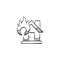 Sketch icon - House fire