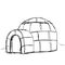 Sketch of Igloo, eskimo house Illustration on a white