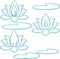 Sketch Indian Lotus Flower and Pattern Editable Outline Illustration