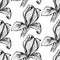 Sketch iris, vintage seamless pattern