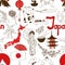 Sketch Japan seamless pattern