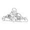 Sketch of karting, sport and active lifestyle. Karting hand drawn Vector design illustration. racing karts, vector sketch
