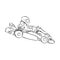 Sketch of karting, sport and active lifestyle. Karting hand drawn Vector design illustration. racing karts, vector sketch